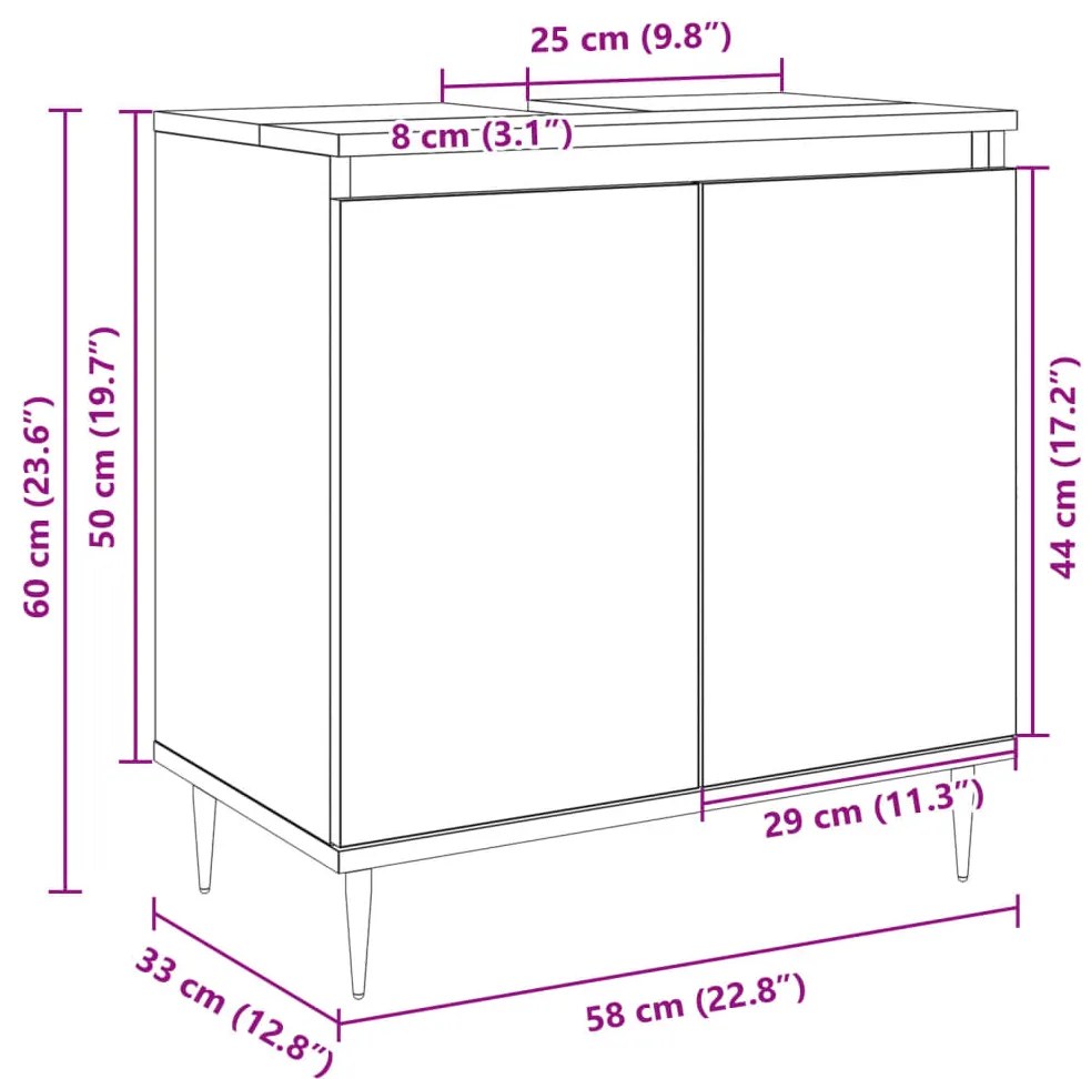 ΝΤΟΥΛΑΠΙ ΜΠΑΝΙΟΥ SONOMA ΔΡΥΣ 58 X 33 X 60 ΕΚ. ΑΠΟ ΕΠΕΞΕΡΓ. ΞΥΛΟ 849673