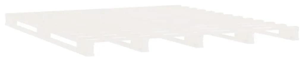 Πλαίσιο Κρεβατιού Λευκό 135 x 190 εκ. Μασίφ Ξύλο Πεύκου Διπλό - Λευκό