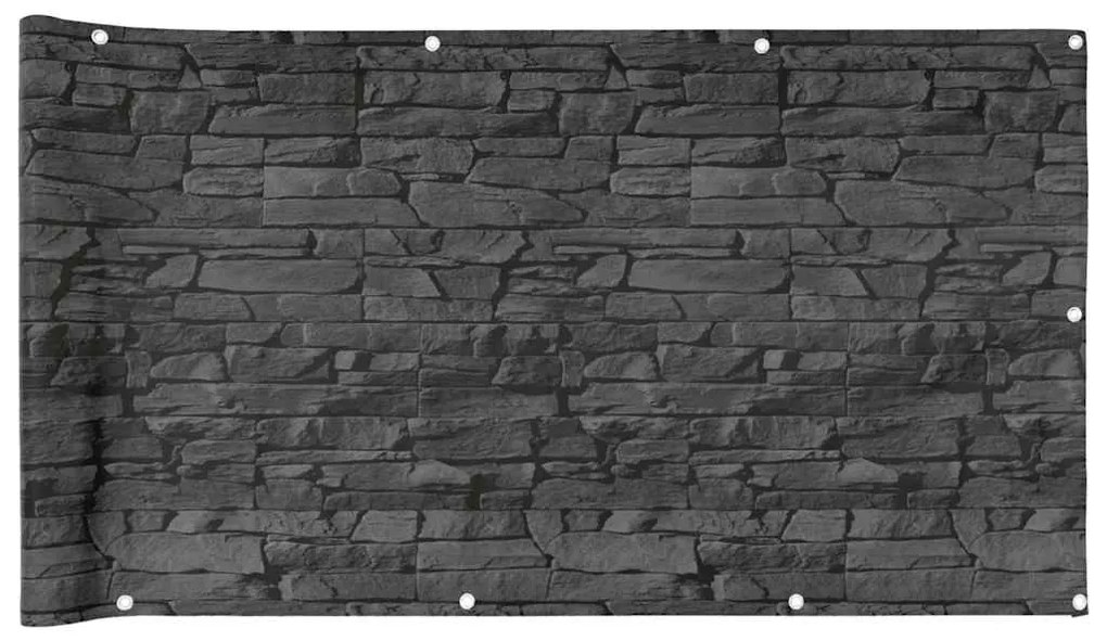 vidaXL Περίφραξη Μπαλκονιού Σχέδιο Ledge Stone Γκρι 700x120 εκ. PVC