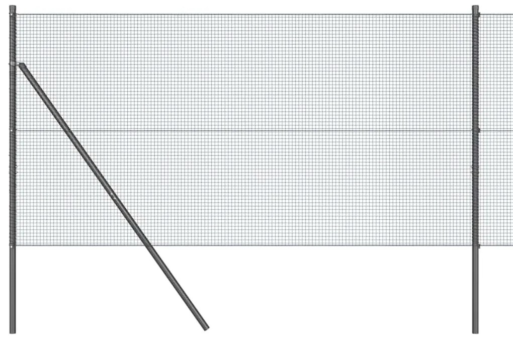 vidaXL Φράκτης με Στυλό Σκούρο Γκρι 10 x 1 μ (δίχτυ 16 x 16 χιλ)