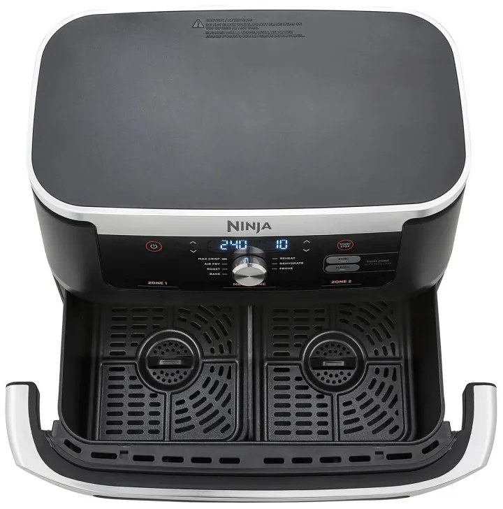 Διπλή φριτέζα με ζεστό αέρα Ninja AF500EU, 10,4 l, 7 προγράμματα, Χρονοδιακόπτης, Ανεξάρτητες ζώνες, Μαύρο