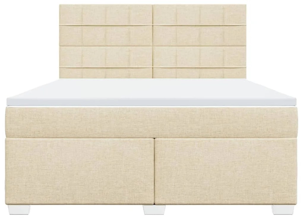 ΚΡΕΒΑΤΙ BOXSPRING ΜΕ ΣΤΡΩΜΑ ΚΡΕΜ 180X200 ΕΚ. ΥΦΑΣΜΑΤΙΝΟ 3290572