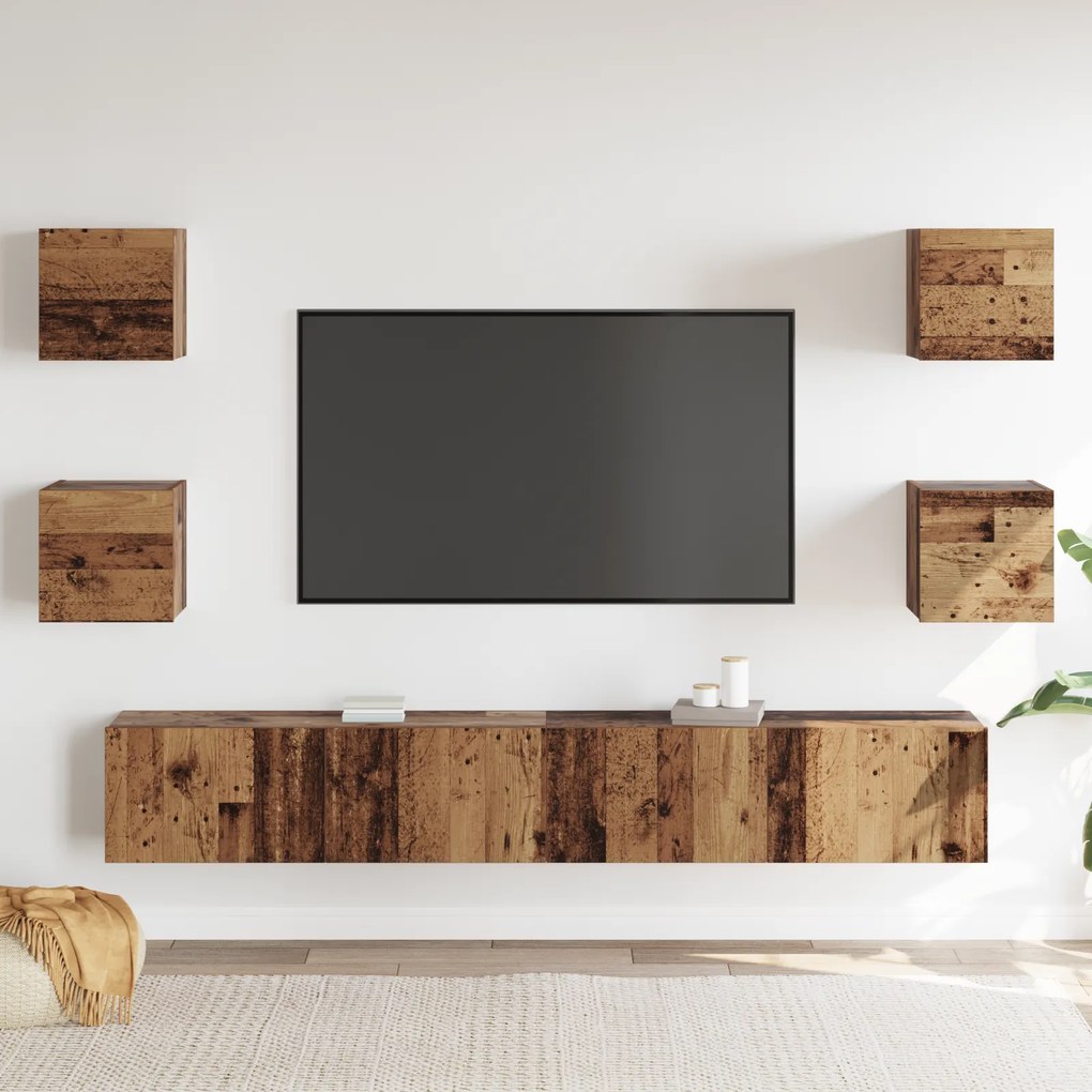 vidaXL Σετ επίπλου τηλεόρασης 6 pcs Καφέ 200 x 30 x 30 cm