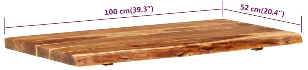 vidaXL Πάγκος Μπάνιου 100x52x3,8 εκ. από Μασίφ Ξύλο Ακακίας
