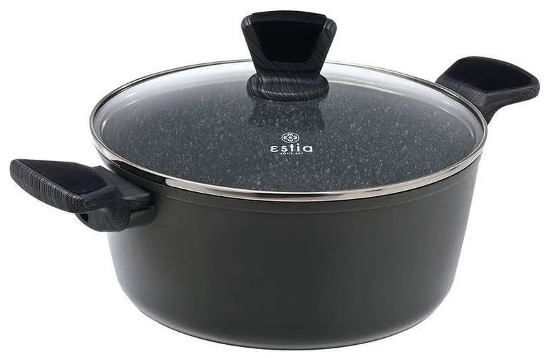 Κατσαρόλα Αντικολλητική Ρηχή Cuisson 01-11123 Φ24cm Dark Grey Estia 24cm Αλουμίνιο