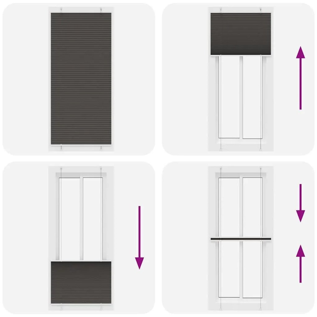 Πλισέ περσίδα Μαύρο 90x200 cm Πλάτος υφάσματος 89,4 cm - Μαύρο