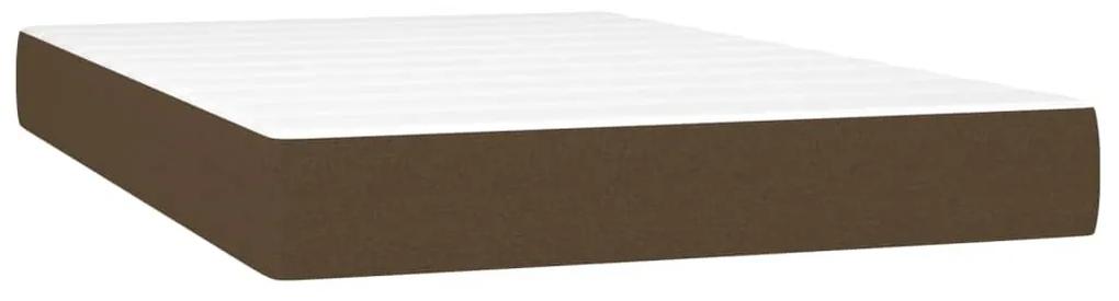 Κρεβάτι Boxspring με Στρώμα &amp; LED Σκ.Καφέ 120x200 εκ Υφασμάτινο - Καφέ