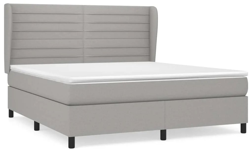 vidaXL Κρεβάτι Boxspring με Στρώμα Αν. Πράσινο 160x200εκ Υφασμάτινο