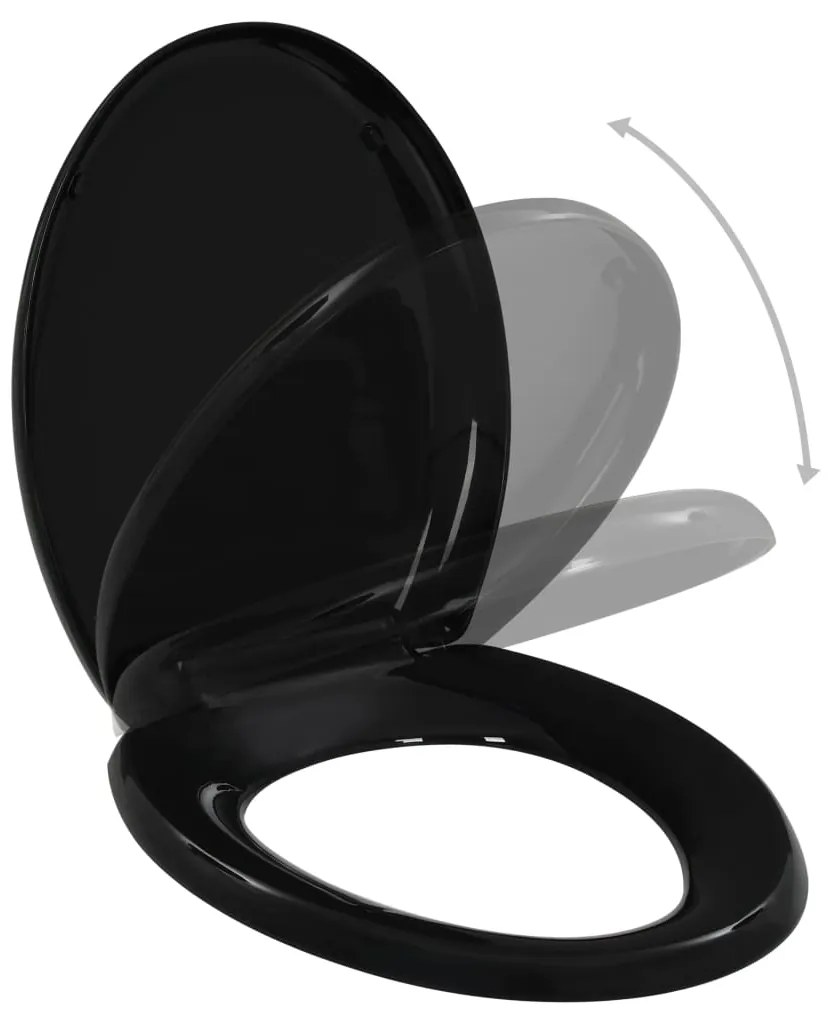 vidaXL Κάλυμμα Λεκάνης με Soft Close &amp; Quick Release Μαύρο