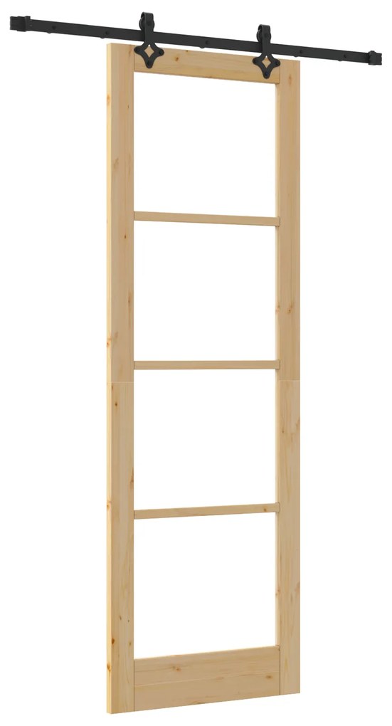 vidaXL Συρόμενη Πόρτα με Σετ Υλικών 78x232 cm Μασίφ Ξύλο Πεύκου