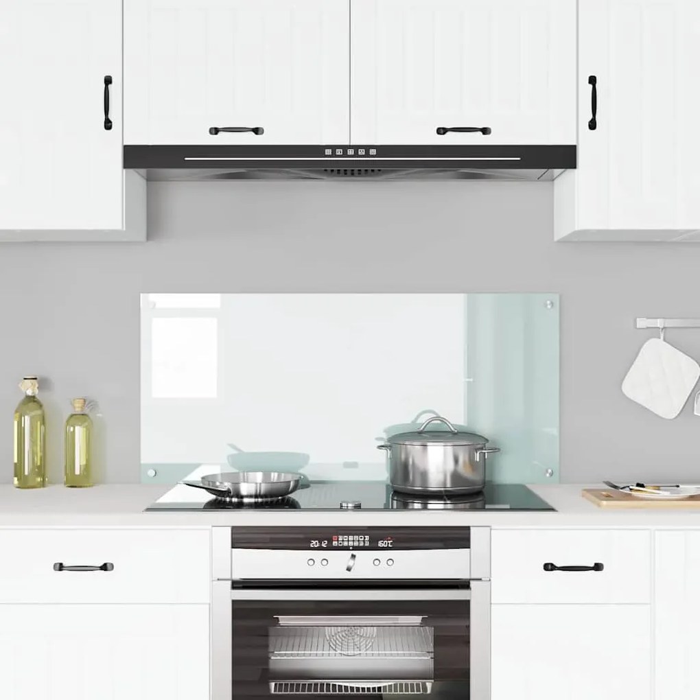 vidaXL Πίσω Πάνελ Κουζίνας Λευκό 110 x 50 x 0.6 εκ. σκληρυμένο γυαλί