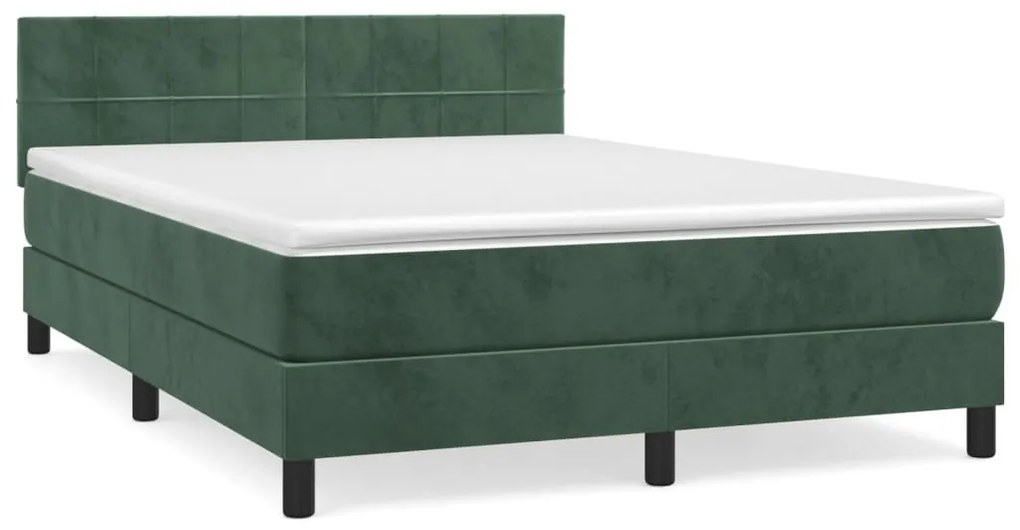 ΚΡΕΒΑΤΙ BOXSPRING ΜΕ ΣΤΡΩΜΑ ΣΚΟΥΡΟ ΠΡΑΣΙΝΟ 140X190ΕΚ. ΒΕΛΟΥΔΙΝΟ 3141302