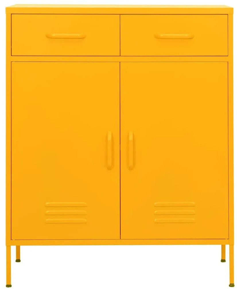 vidaXL Ντουλάπι Αποθήκευσης Μουσταρδί 80x35x101,5 εκ. από Ατσάλι