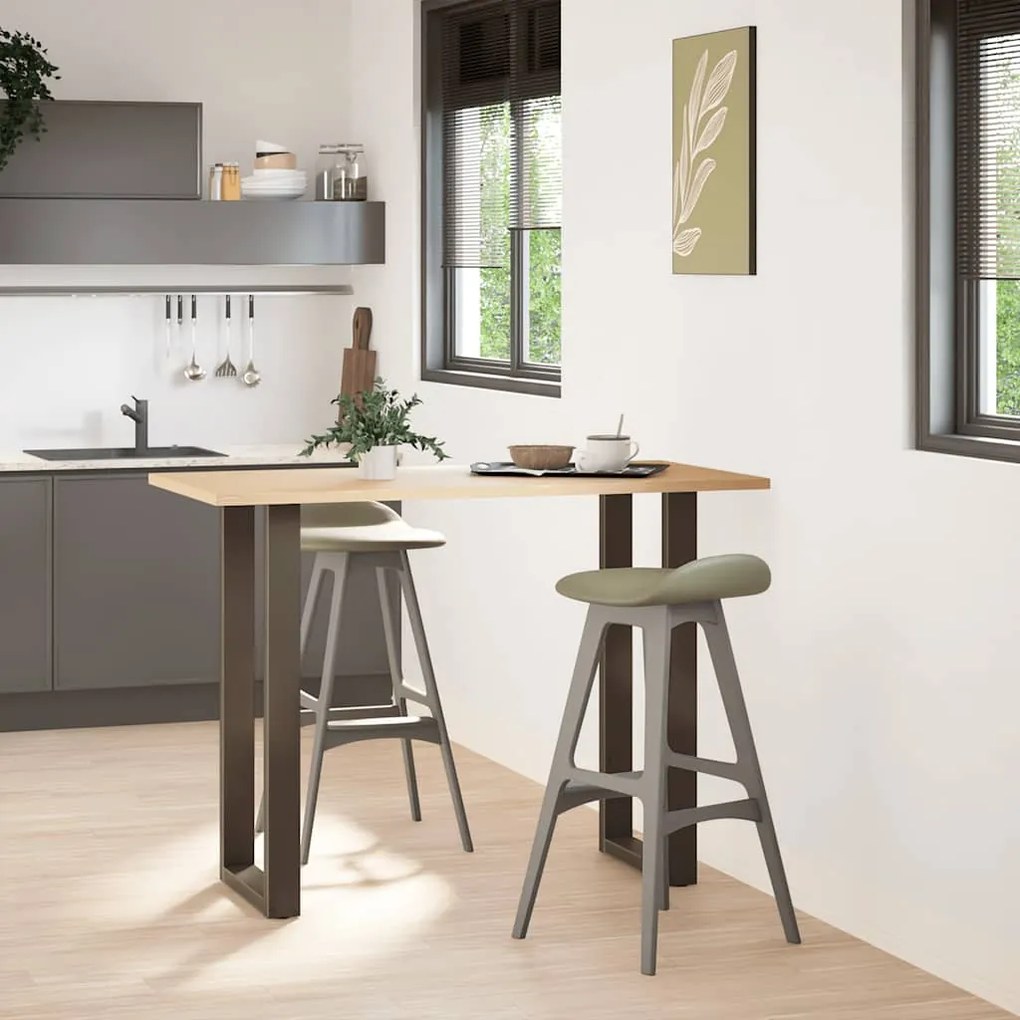 vidaXL Πόδια Τραπεζιού Μπαρ σε Σχήμα U, 2 τεμ., Φυσικό Ατσάλι 40x(100-101) εκ. Ατσάλι