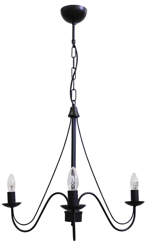 Φωτιστικό Οροφής S-11 3/L 01-0239 Black Metal
