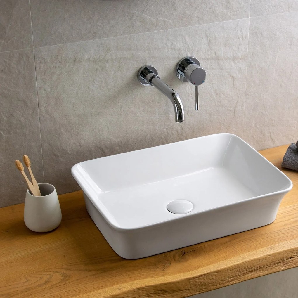 Karag LT2261 Επικαθήμενος Νιπτήρας Πορσελάνης 49x35x11cm Λευκός