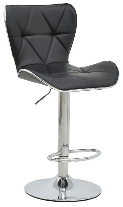 Σκαμπό μπαρ Jorine πτυσσόμενο μαύρο pu-βάση χρωμίου 53x44x114εκ 2αδα 53x44x114 εκ.