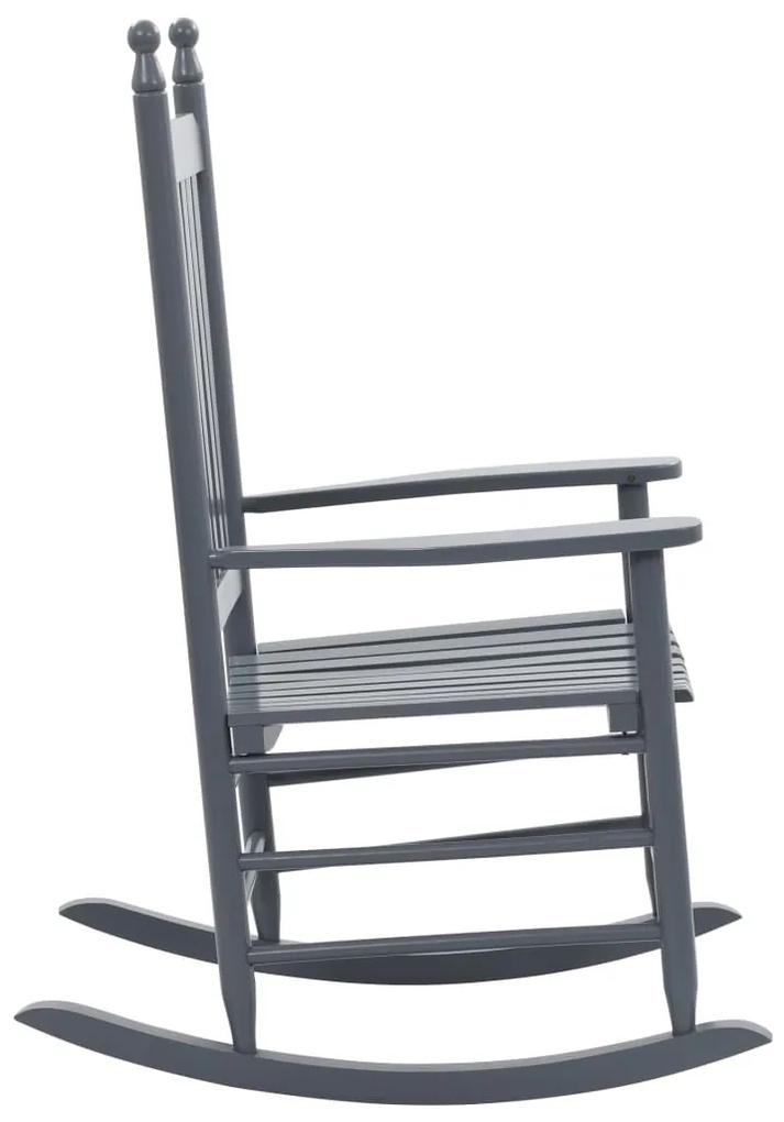 vidaXL Πολυθρόνα Κουνιστή με Καμπυλωτό Κάθισμα Γκρι από Ξύλο Λεύκας