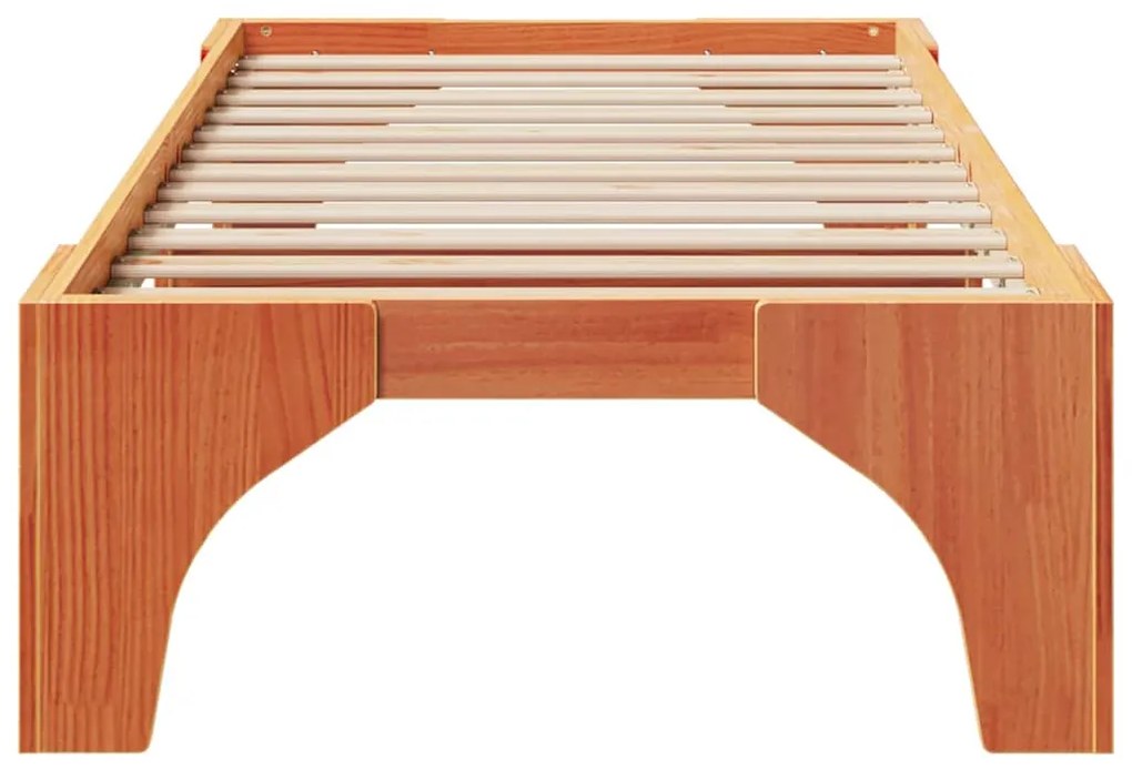 vidaXL Κρεβάτι δαπέδου Καφέ 80 x 200 cm Μασίφ ξύλο πεύκου
