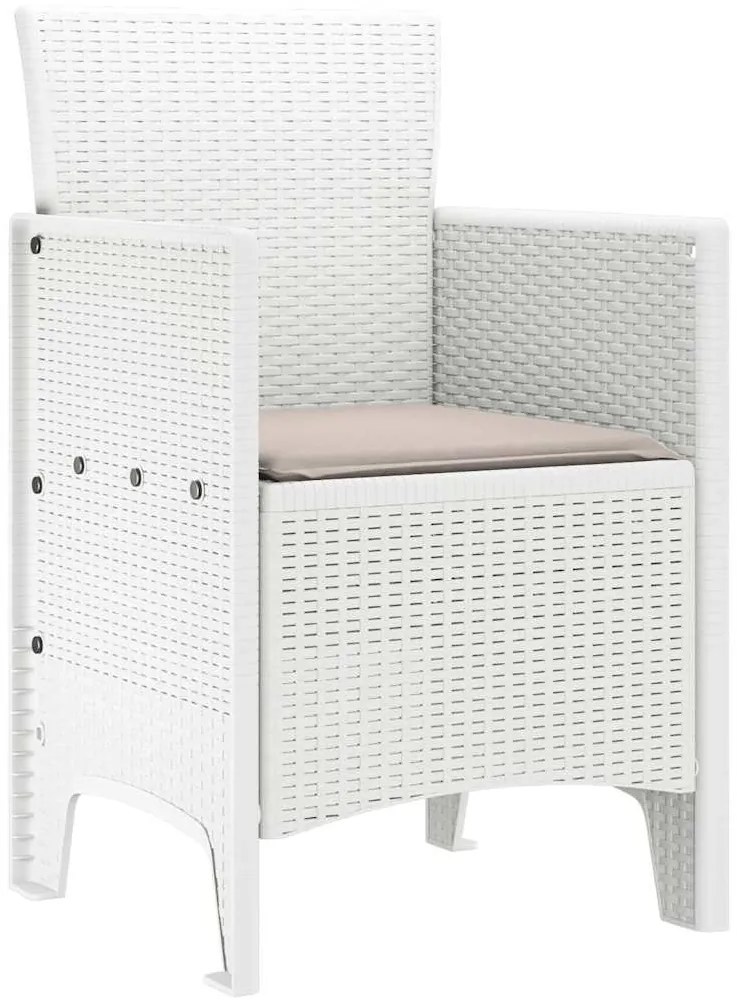 vidaXL Καρέκλες Κήπου 2 pcs Λευκό 53 x 49 x 85 εκ. Πλαστικό