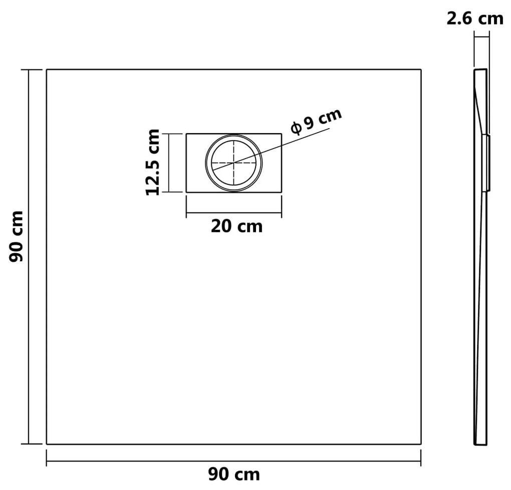 ΒΑΣΗ ΝΤΟΥΖΙΕΡΑΣ ΛΕΥΚΗ 90 X 90 ΕΚ. ΑΠΟ SMC 144770