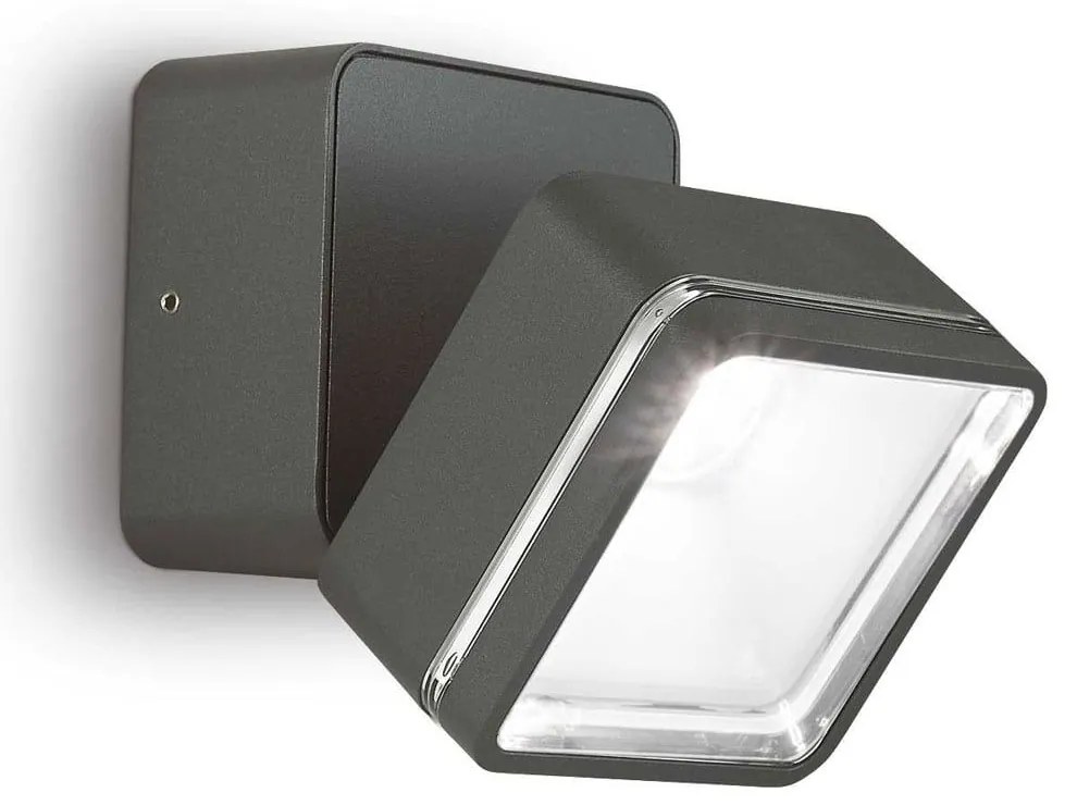 Φωτιστικό Τοίχου - Απλίκα Omega Square 285511 9x9x8,5cm LED 7W 4000K 650Lm Anthracite Ideal Lux