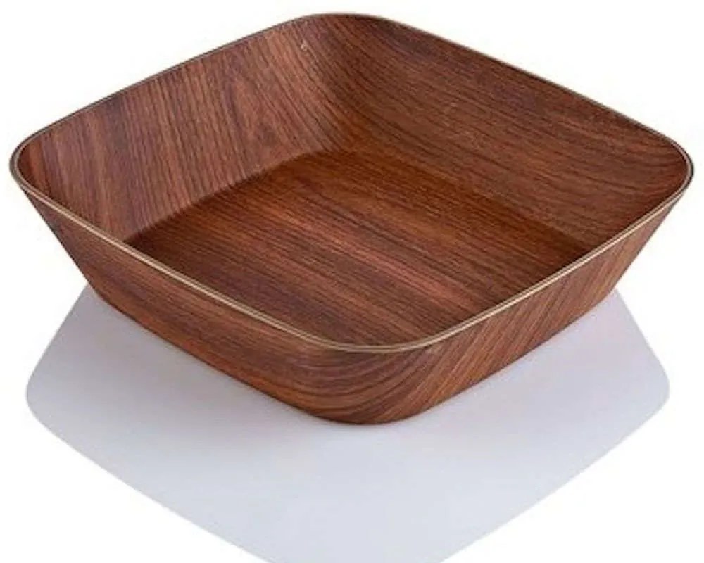 Μπωλ Σερβιρίσματος Τετράγωνο 10216 17,5x17,5x5cm Brown Evelin Polystyrene