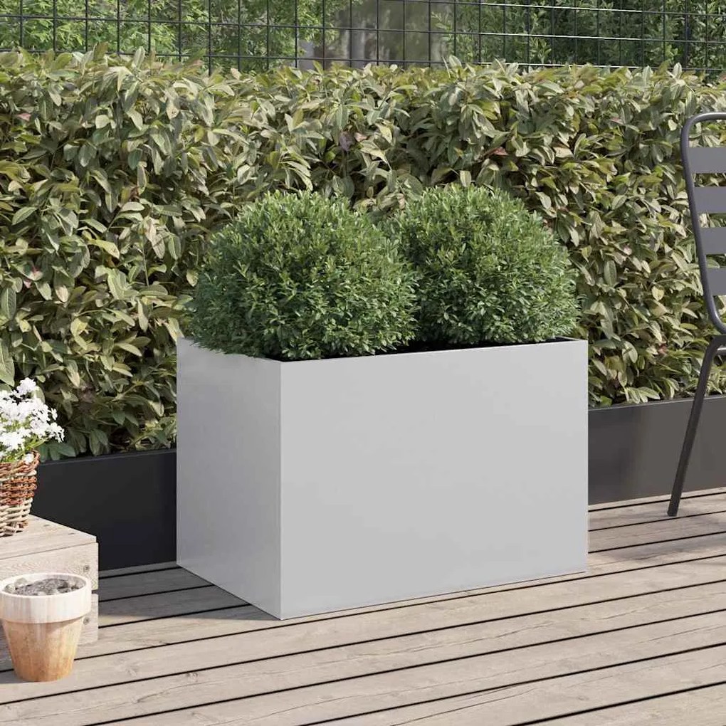 vidaXL Ζαρντινιέρα Ασημί 62x40x39 εκ. από Γαλβανισμένο Χάλυβα