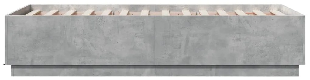 vidaXL Πλαίσιο Κρεβατιού Γκρι Σκυροδέματος 90 x 190 εκ. Επεξεργ. Ξύλο