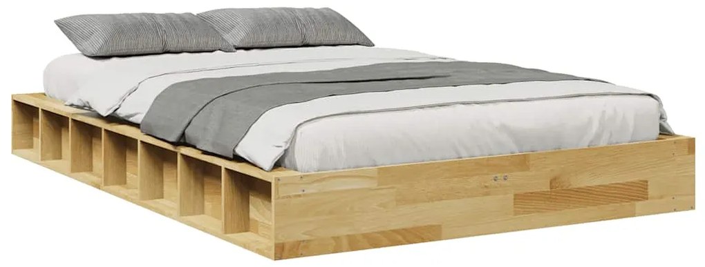 vidaXL Πλαίσιο κρεβατιού χωρίς στρώμα 120x190 cm μασίφ ξύλο δρυς