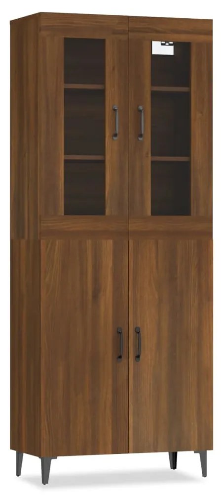 vidaXL Ντουλάπι Καφέ Δρυς 69,5 x 34 x 180 εκ. από Επεξεργασμένο Ξύλο