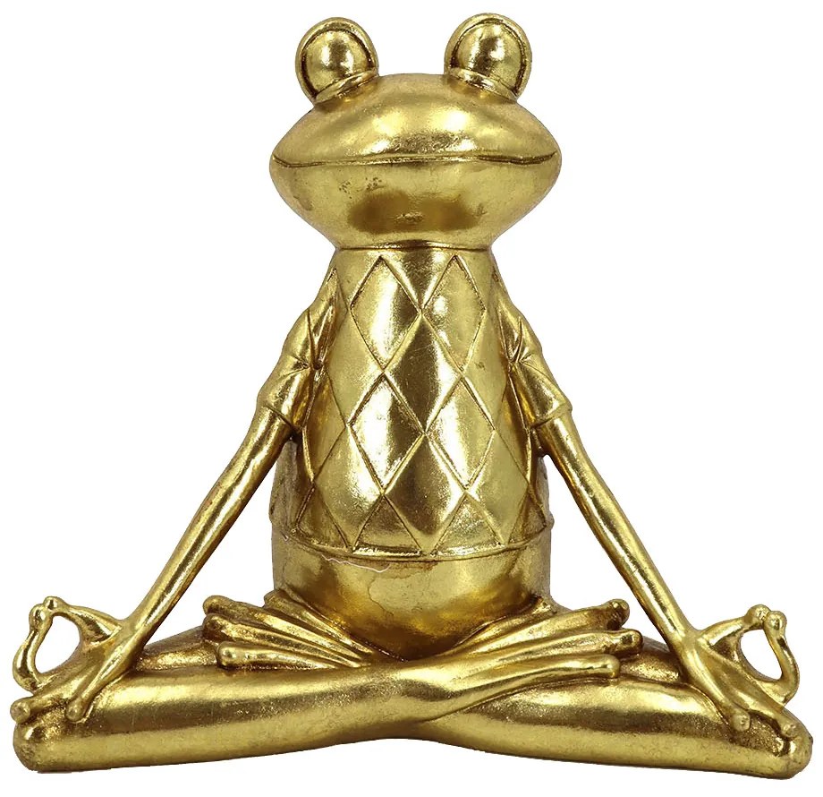 YOGA FROGIE 1 DECO ΒΑΤΡΑΧΟΣ POLYRESIN ΧΡΥΣΟ 20,5x11,8xH19,7cm - 022300