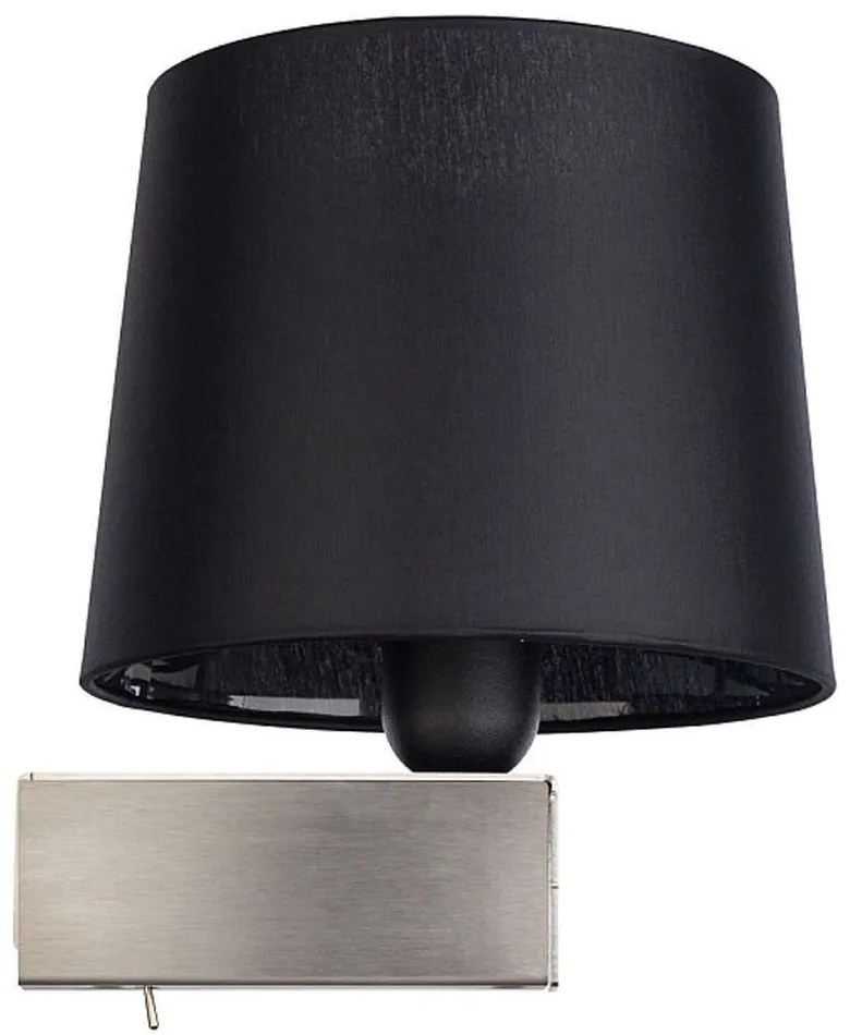 Φωτιστικό Τοίχου - Απλίκα Chillin 8211 1xE27 max 40W Black-Silver Nowodvorski Metal, Fabric