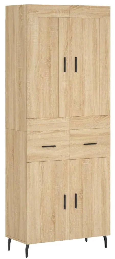 vidaXL Ντουλάπι Sonoma δρυς 69,5 x 34 x 180 εκ. από Επεξεργασμένο Ξύλο