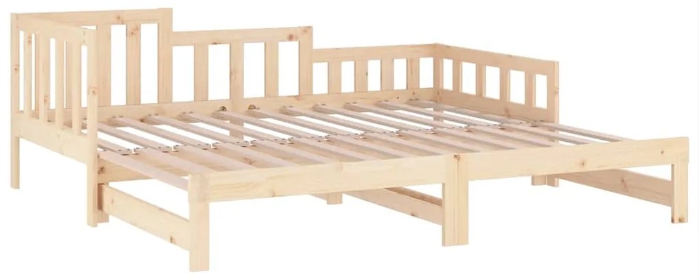 vidaXL Καναπές Κρεβάτι Συρόμενος 2x(90x200) εκ. από Μασίφ Ξύλο Πεύκου