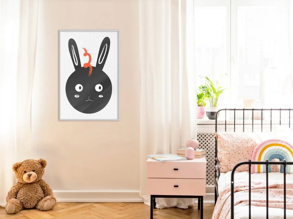 Αφίσα - Surprised Bunny - 40x60 - Μαύρο - Με πασπαρτού