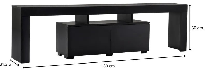 Έπιπλο τηλεόρασης Enclave Megapap χρώμα μαύρο 180x31,3x50εκ. - GP052-0132,1