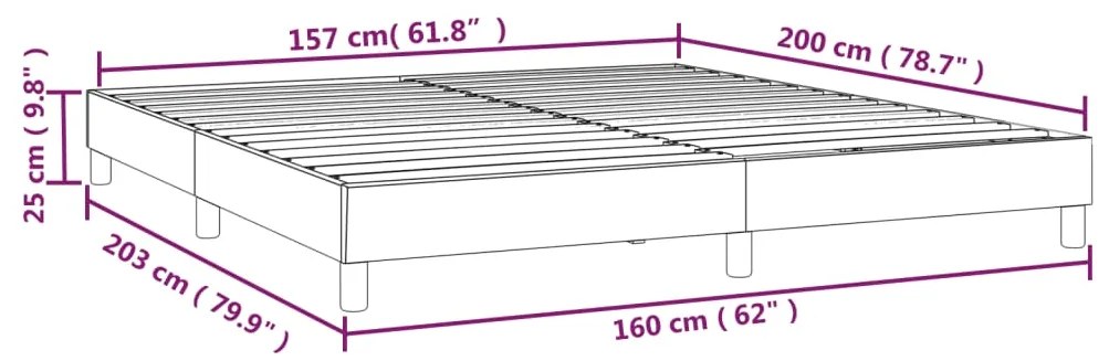 ΠΛΑΙΣΙΟ ΚΡΕΒΑΤΙΟΥ BOXSPRING ΣΚΟΥΡΟ ΓΚΡΙ 160X200 ΕΚ. ΥΦΑΣΜΑΤΙΝΟ 3120871