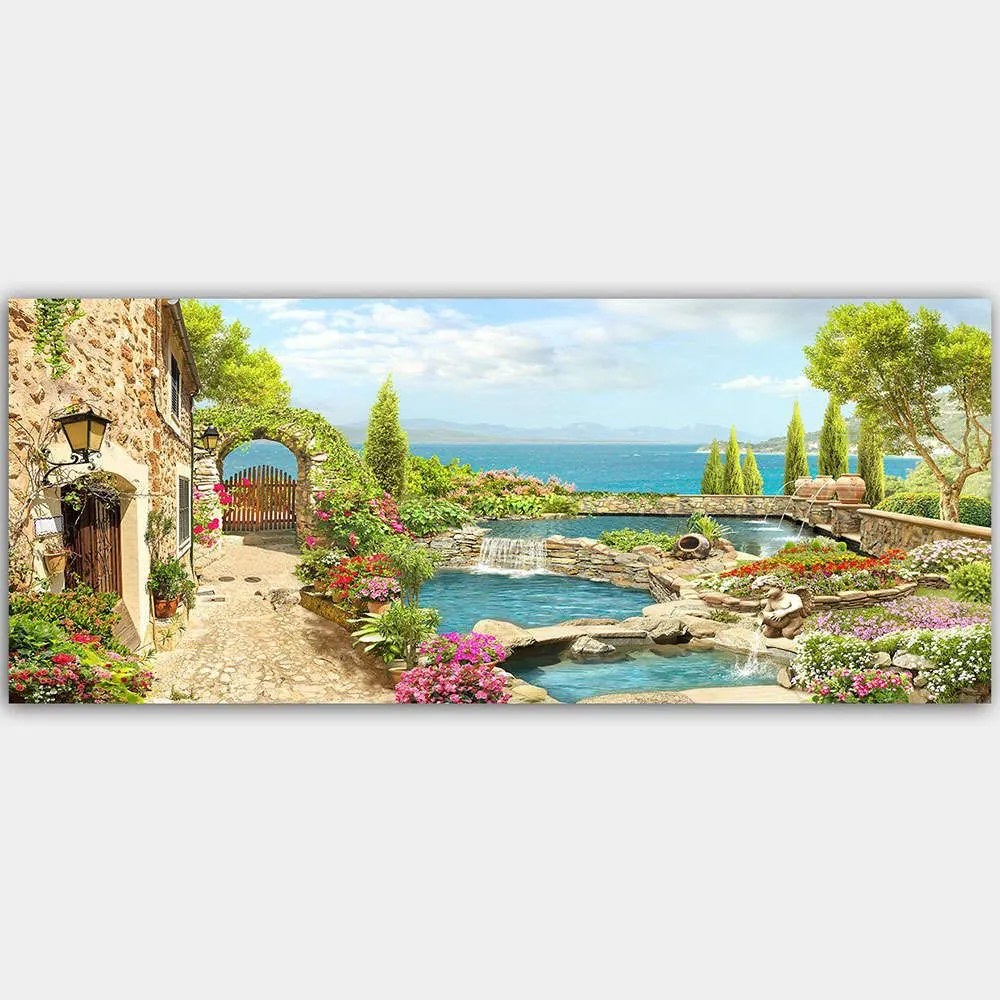 Πίνακας Καμβάς 451ERN1628 120x50cm Multi Wallity Οριζόντιοι Ξύλο, Καμβάς