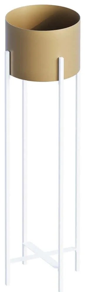 Κασπώ 247HFM1195 23x23x78cm White-Gold Aberto Design Μέταλλο