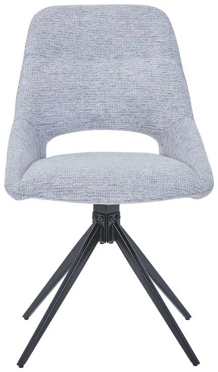 Καρέκλα περιστρεφόμενη Luciano I σε γκρι ύφασμα-πόδι μεταλλικό μαύρο 52.5x54x85εκ 52.5x54x85 εκ.