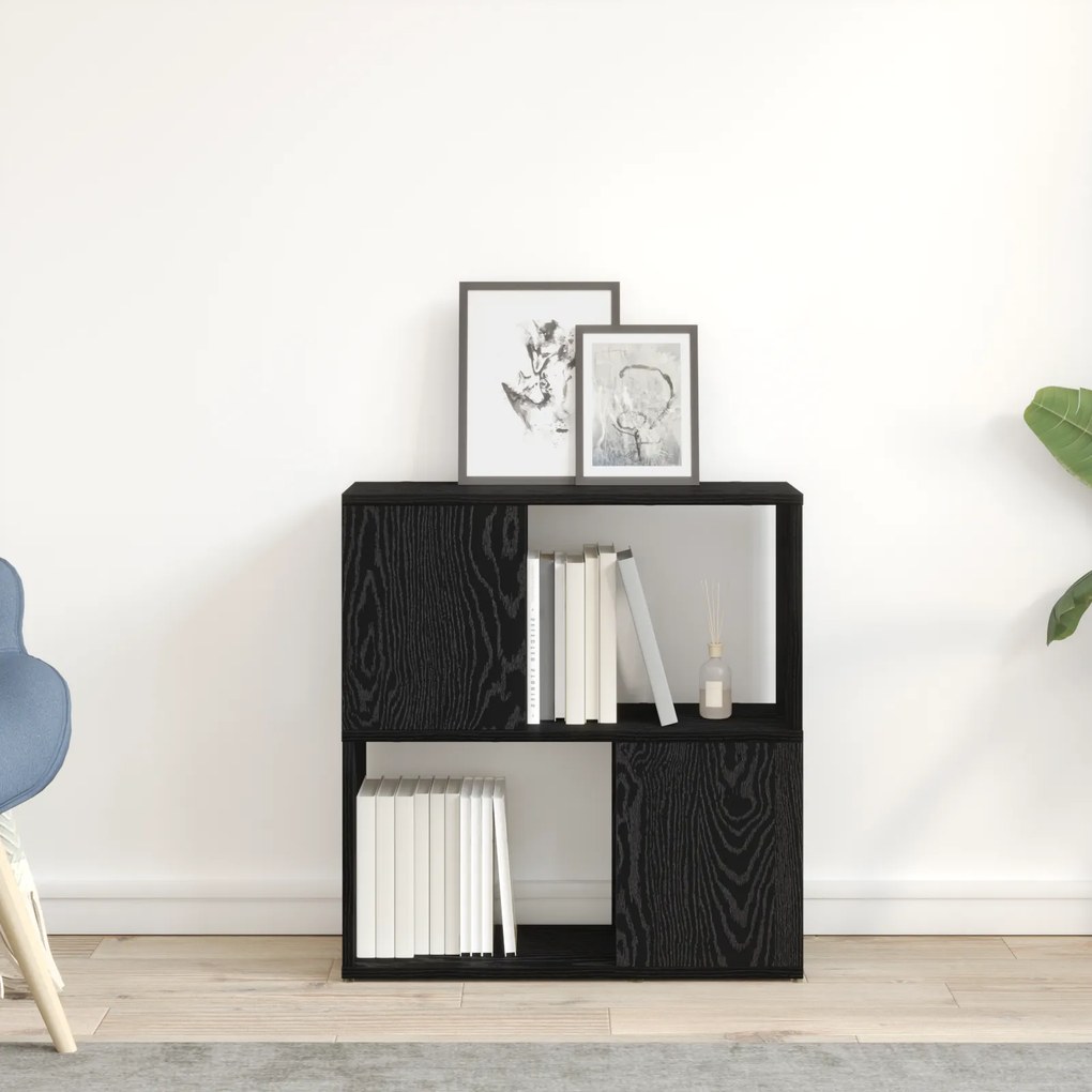 vidaXL Ράφι Βιβλιοθήκης σε Μαύρη Δρυς 60x24x63 εκ. από Επεξεργασμένο Ξύλο