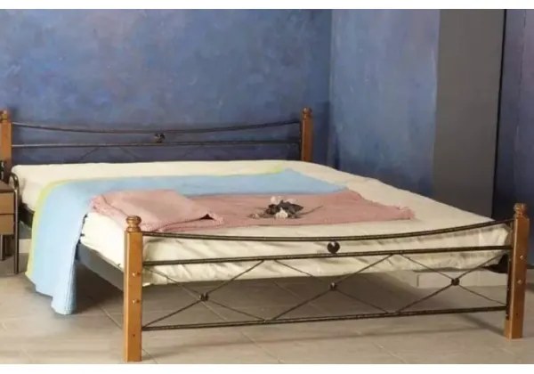 Delch Κρεβάτι Χιαστή Ξυλοπόδι Διπλο Μεταλλικό 160x200cm HouseSMetal-furniture288