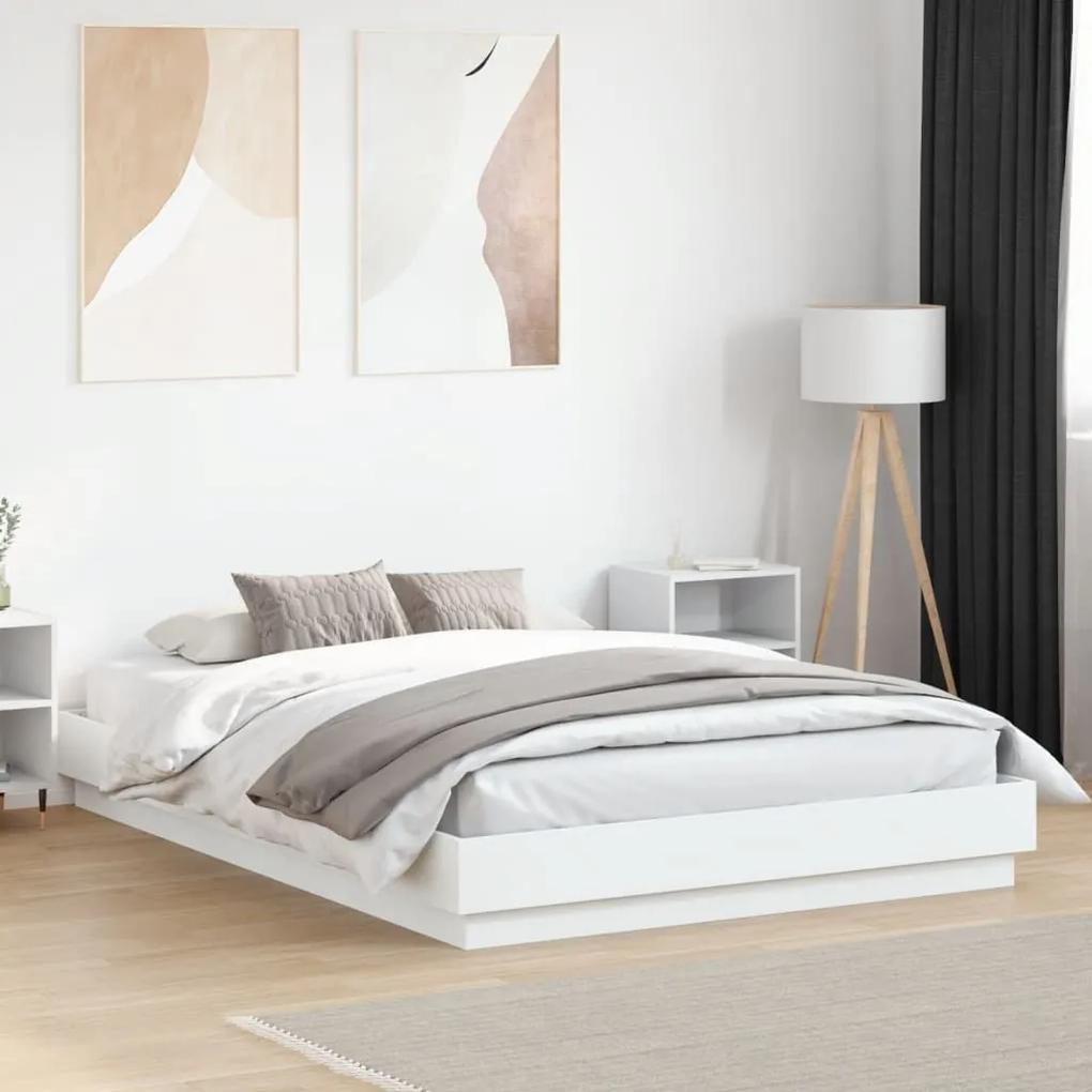 Πλαίσιο Κρεβατιού με LED Λευκό 150 x 200 εκ - Λευκό
