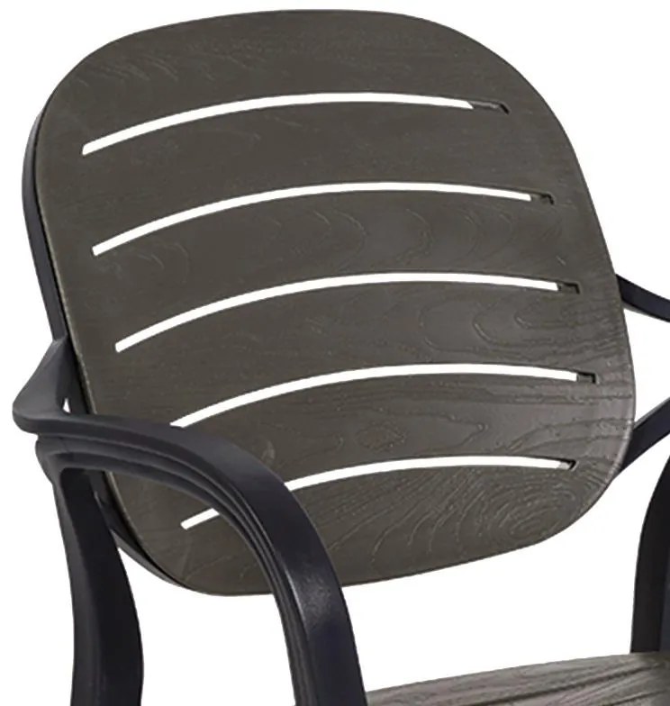 Τραπεζαρία Groovy-Gentle σετ 3τεμ PP ανθρακί 80x80x74,5εκ. 80x80x74.5 εκ.