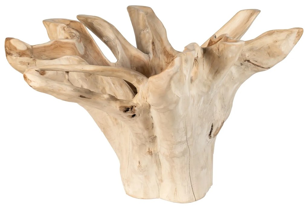 Coffee Table S Line ρίζα με γυάλινη επιφάνεια Ø90cm X Y50cm S1614-00N3