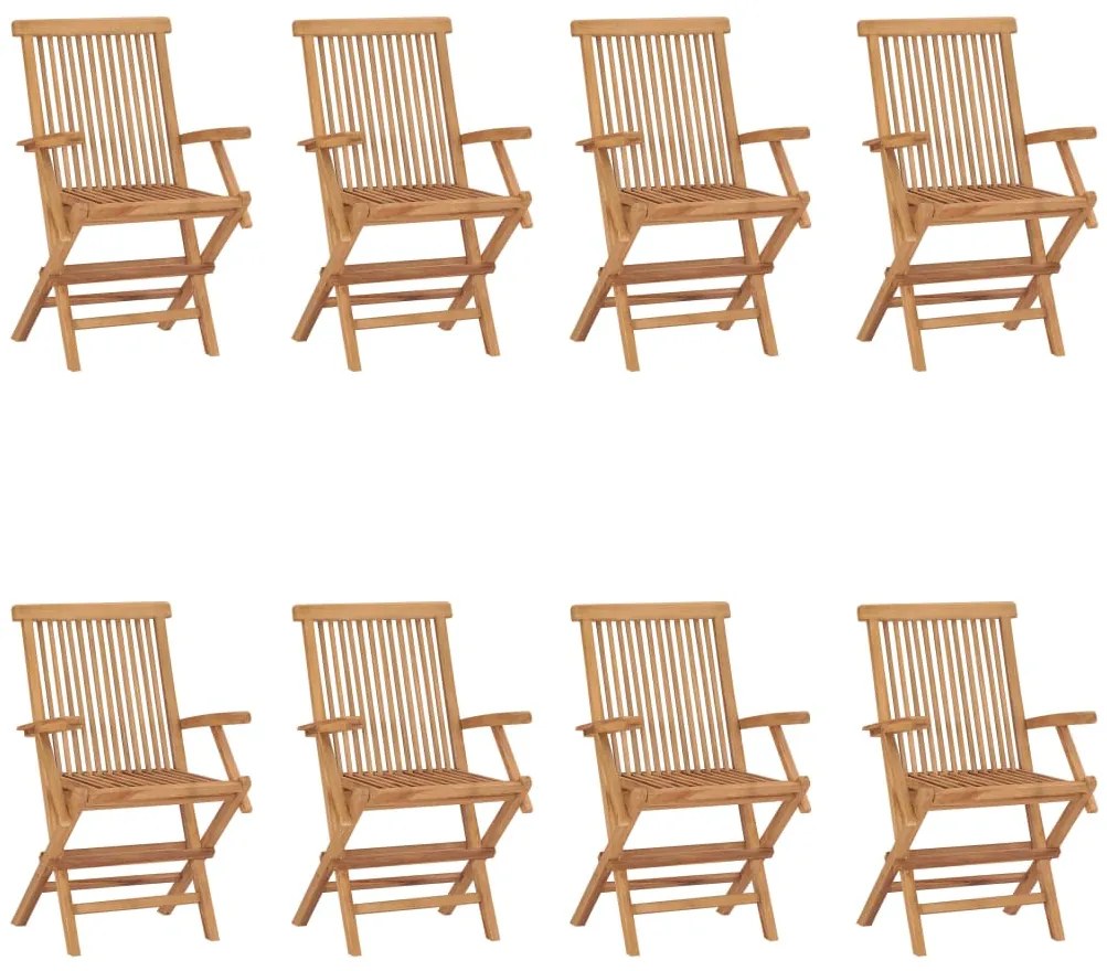 vidaXL Καρέκλες Κήπου Πτυσσόμενες 8 τεμ. από Μασίφ Ξύλο Teak