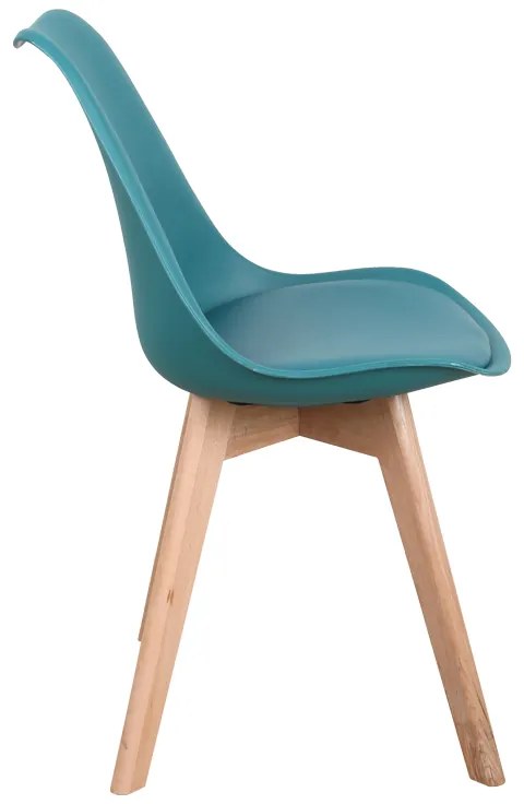 Καρέκλα Gaston pakoworld PP-PU μπλε απόχρωση- φυσικό πόδι 58x47x85εκ (1 τεμάχια)