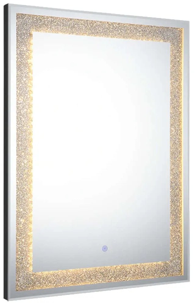 Καθρέπτης Τοίχου Με Φως Led Hermine 2450233 50x70cm Glitter Effect Clear Mirrors &amp; More Γυαλί