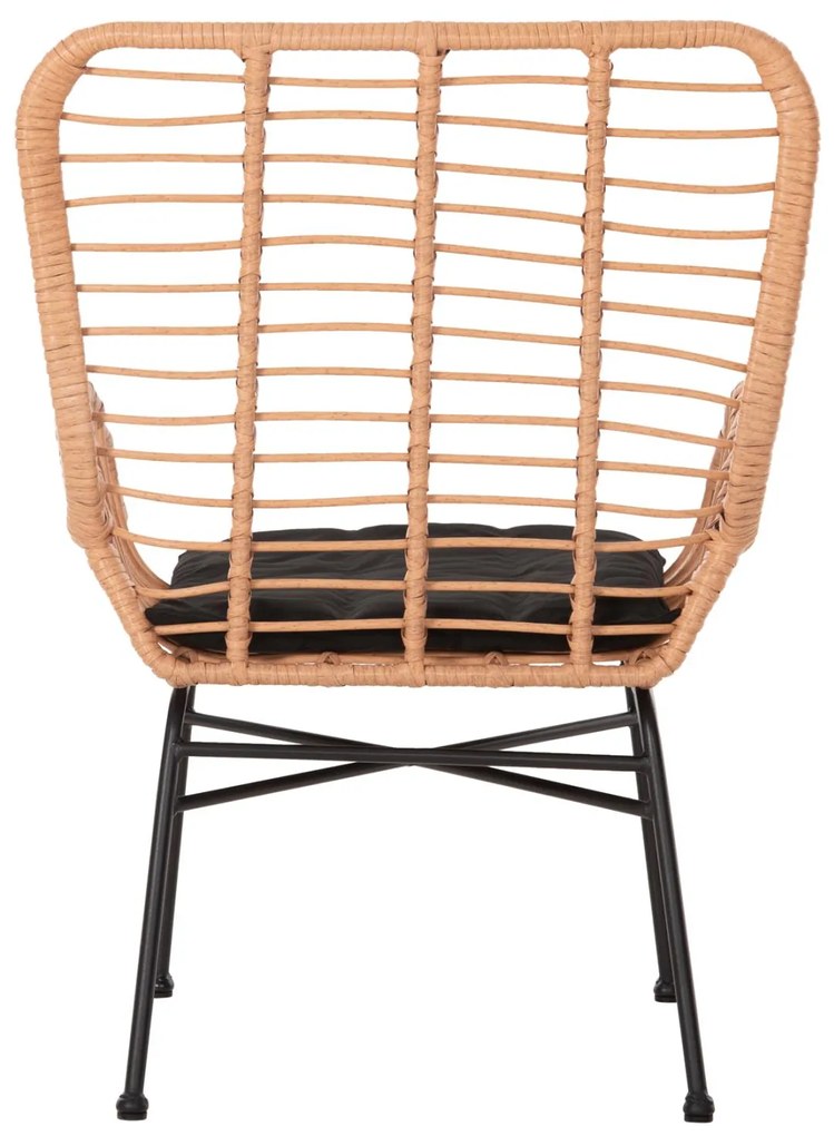 ΠΟΛΥΘΡΟΝΑ ΣΤΥΛ ΜΠΕΡΖΕΡΑΣ ALLEGRA  P.E.RATTAN ΜΠΕΖ-ΜΑΥΡΟ ΜΕΤΑΛΛΟ 66x59x90Υεκ. 66x59x90 εκ.